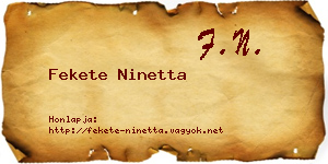 Fekete Ninetta névjegykártya